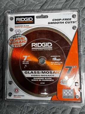 Ridgid 7-inch Glass/Mosaic Diamond Blade GT70P
